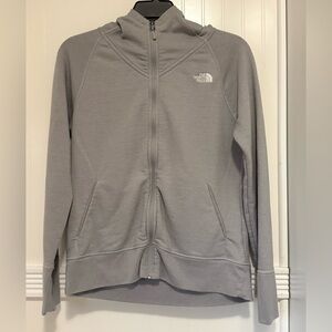 The North Face Light Gray Full-Zip soft Hoodie with pockets